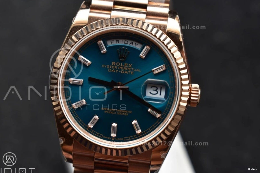 667 Edition DayDate QF Bracelet Best 36 (Gain RG Steel V5 Diamond Weight) on with Dial 904L President Stick Blue vr3255 WeatherProof 0717